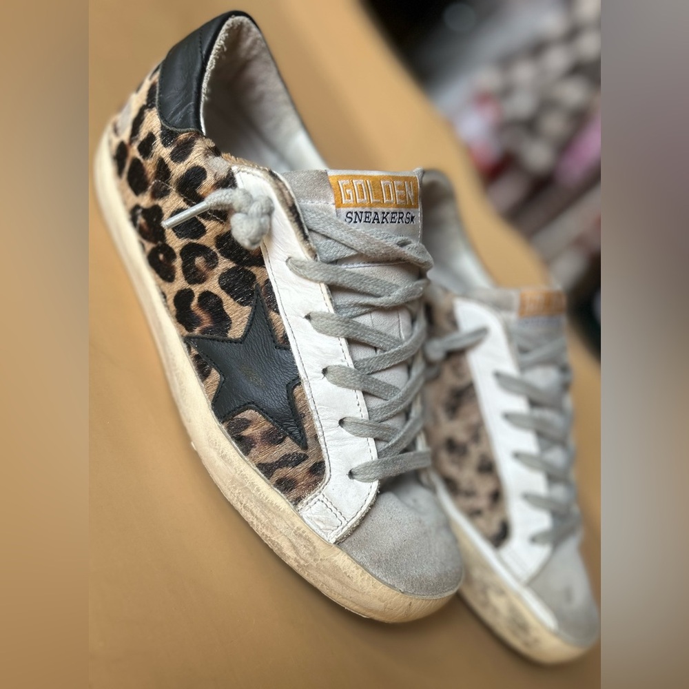 ✨Authentic Golden Goose sneakers🌟 animal print and black 🐆